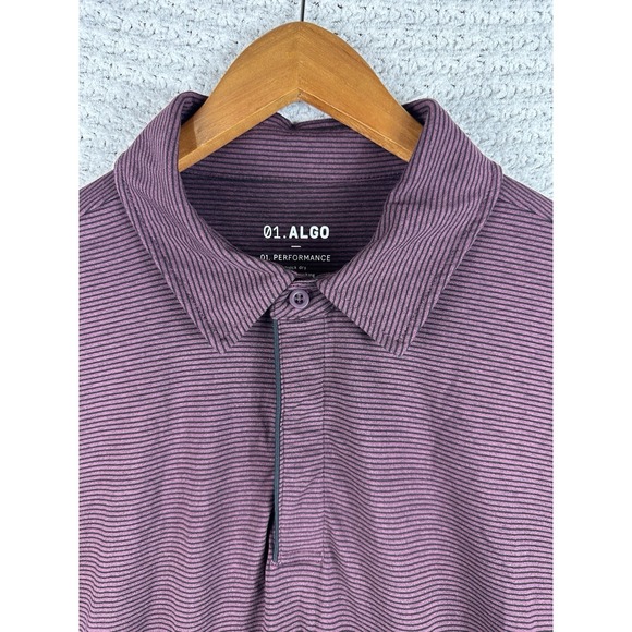 01. Algo Other - 01.Algo Polo Shirt Mens XXL Tall Performance Golf Stripe Quick Dry UPF 40